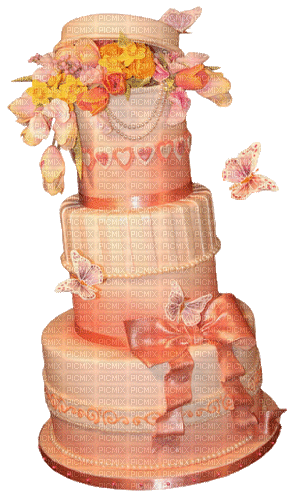 Orange Wedding Cake - GIF animasi gratis