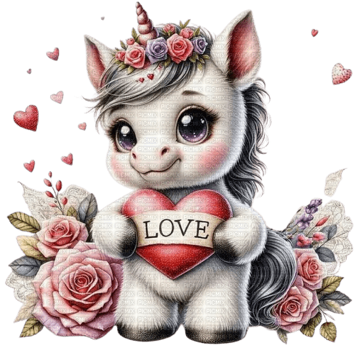 unicorn love - ücretsiz png