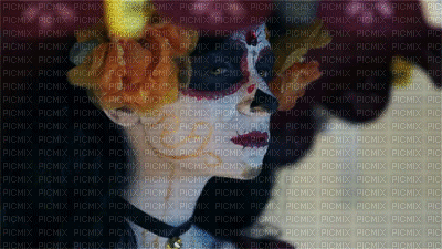 sugar skull woman la muerte gif - Free animated GIF