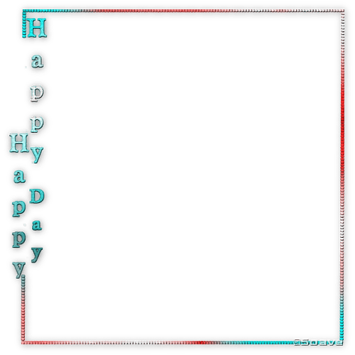 soave frame deco text happy day pink teal - png gratuito