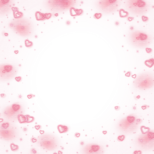 pink hearts border - zadarmo png