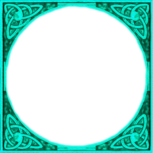 Celtic.Irish.Knot.Frame.Teal - By KittyKatLuv65 - png gratuito