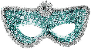 soave deco mask carnival animated black white teal - Free animated GIF