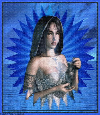 femme en bleu - 無料のアニメーション GIF