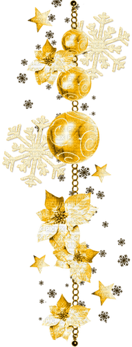 Christmas.Winter.Deco.Gold - 免费PNG