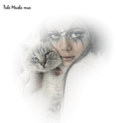 tube femme avec chat - Free PNG