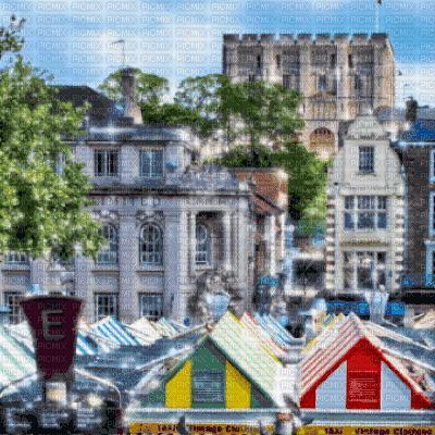 City and Market Square - Ücretsiz animasyonlu GIF
