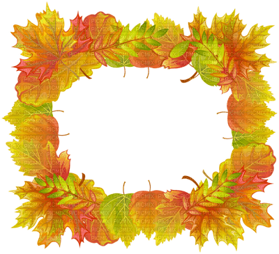 Kaz_Creations Autumn Fall Leaves Leafs Background Frame - бесплатно png