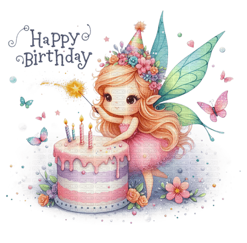 sm3 fairy pink birthday image png cute - Free PNG