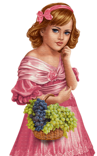 Girl. Children. Grapes. Leila - gratis png