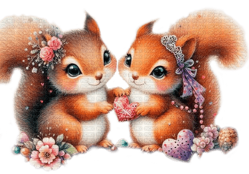 st.Valentine squirrels by nataliplus - безплатен png