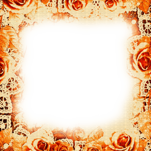 Orange Roses Frame - By KittyKatLuv65 - безплатен png