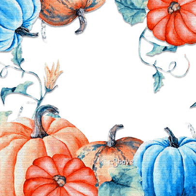 soave frame autumn thanksgiving vintage pumpkin - PNG gratuit