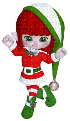 Kaz_Creations Dolls Cookie Elfs Red and Green Christmas - bezmaksas png