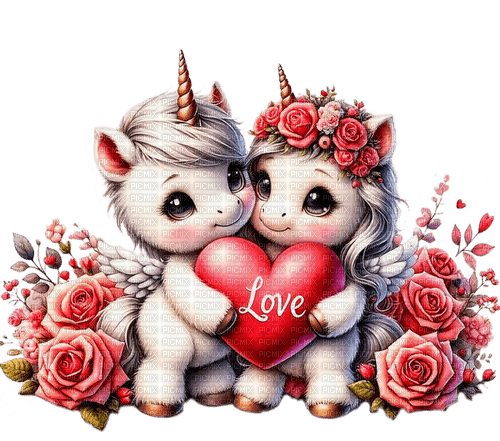 st. Valentine unicorns - ücretsiz png