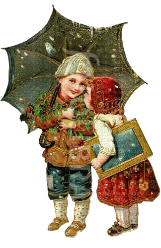 Kinder, Schirm, Winter - ücretsiz png
