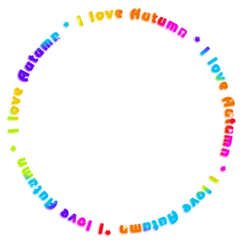 i love autumn circle text rainbow - PNG gratuit
