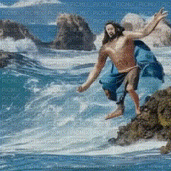 surfing-jesus - Bezmaksas animēts GIF