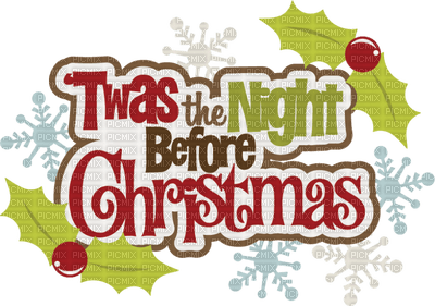 Kaz_Creations Logo Text Twas the Night Before Christmas - bezmaksas png