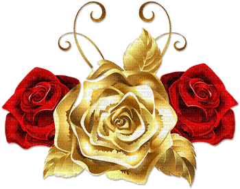 soave deco flowers rose gold red - png gratuito