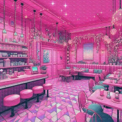 Pink Cafe - zdarma png
