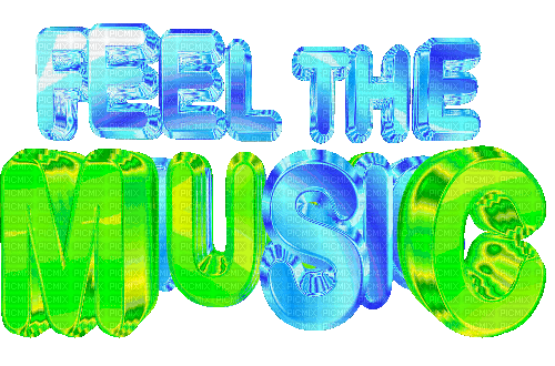 Feel the music text - GIF animasi gratis