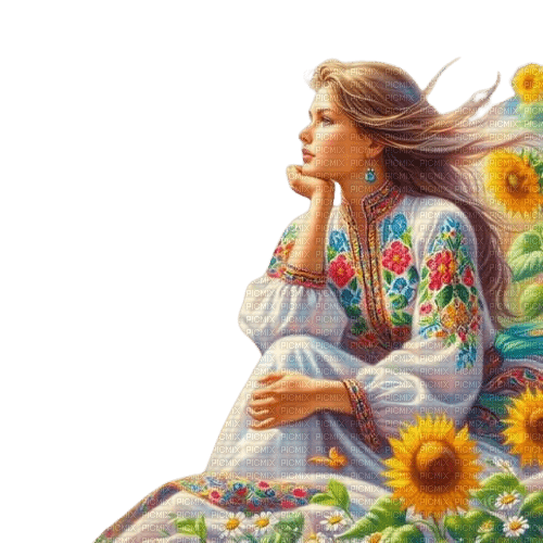 loly33 femme printemps fleur - фрее пнг