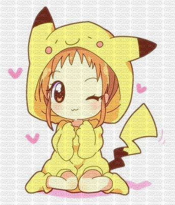 stamp pikachu girl - gratis png