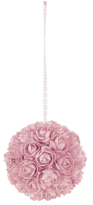 Kaz_Creations  Pink Deco Scrap Colours Flowers Ball Hanging Dangly Things - PNG gratuit