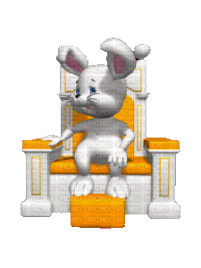 lapin sur un fauteuil - Ücretsiz animasyonlu GIF