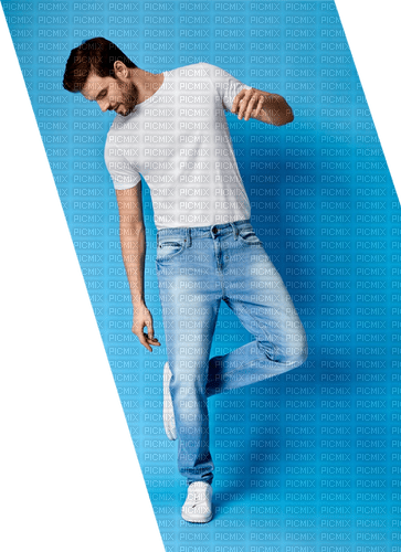 Man Blue Jeans White - Bogusia - png gratuito