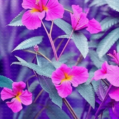 Purple Nature with Pink Flowers - gratis png
