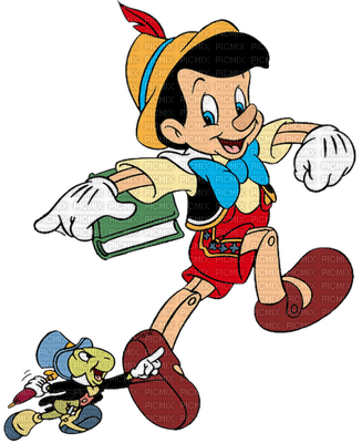 Kaz_Creations Jiminy Cricket & Pinocchio - PNG gratuit