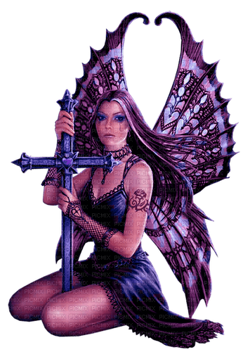 Fairy.Goth.Anne Stokes.Blue.Purple - Free PNG