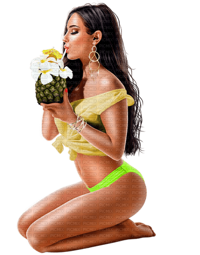Woman. Coconut. Tropical. Summer. Leila - nemokama png