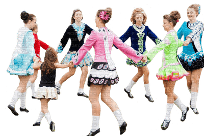Kaz_Creations Irish Girl Dancers Dancing - PNG gratuit