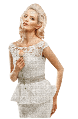 Woman White Beige Rose  - Bogusia - безплатен png