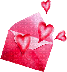 Envelope.Hearts.Pink - kostenlos png