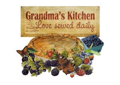 text sign bouclier schild grandma kitchen fruits cake   autumn automne herbst tube   deco - 無料png