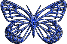 blue butterfly glitter - GIF animado grátis