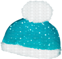 soave deco christmas winter hat black white teal - Free PNG