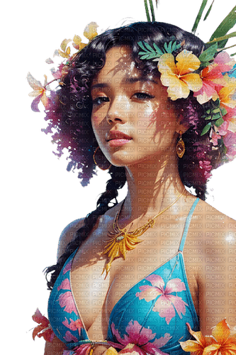 loly33 femme tropical - Free PNG