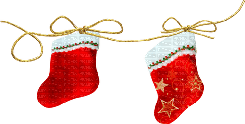 Stockings.Red.White.Gold.Green - zdarma png