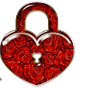 red heart lock - png grátis