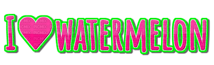 I LOVE WATERMELON TEXT - Free PNG