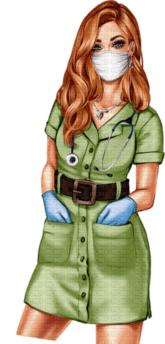 Femme infirmière Vert Bleu:) - png gratis