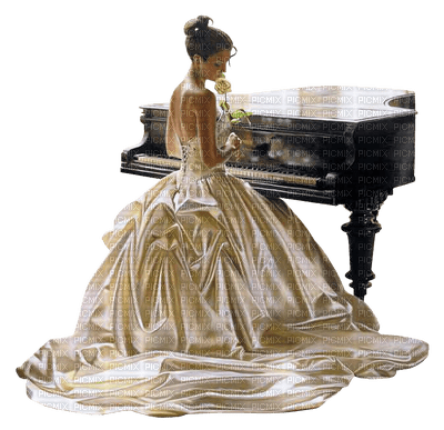 Kaz_Creations Woman Femme Piano - PNG gratuit
