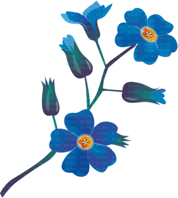 Kaz_Creations Deco Flowers Flower Blue - png ฟรี