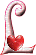Kaz_Creations Alphabets With Heart Pink Colours Letter L - Ilmainen animoitu GIF