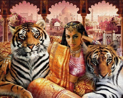 woman with tiger bp - png gratis